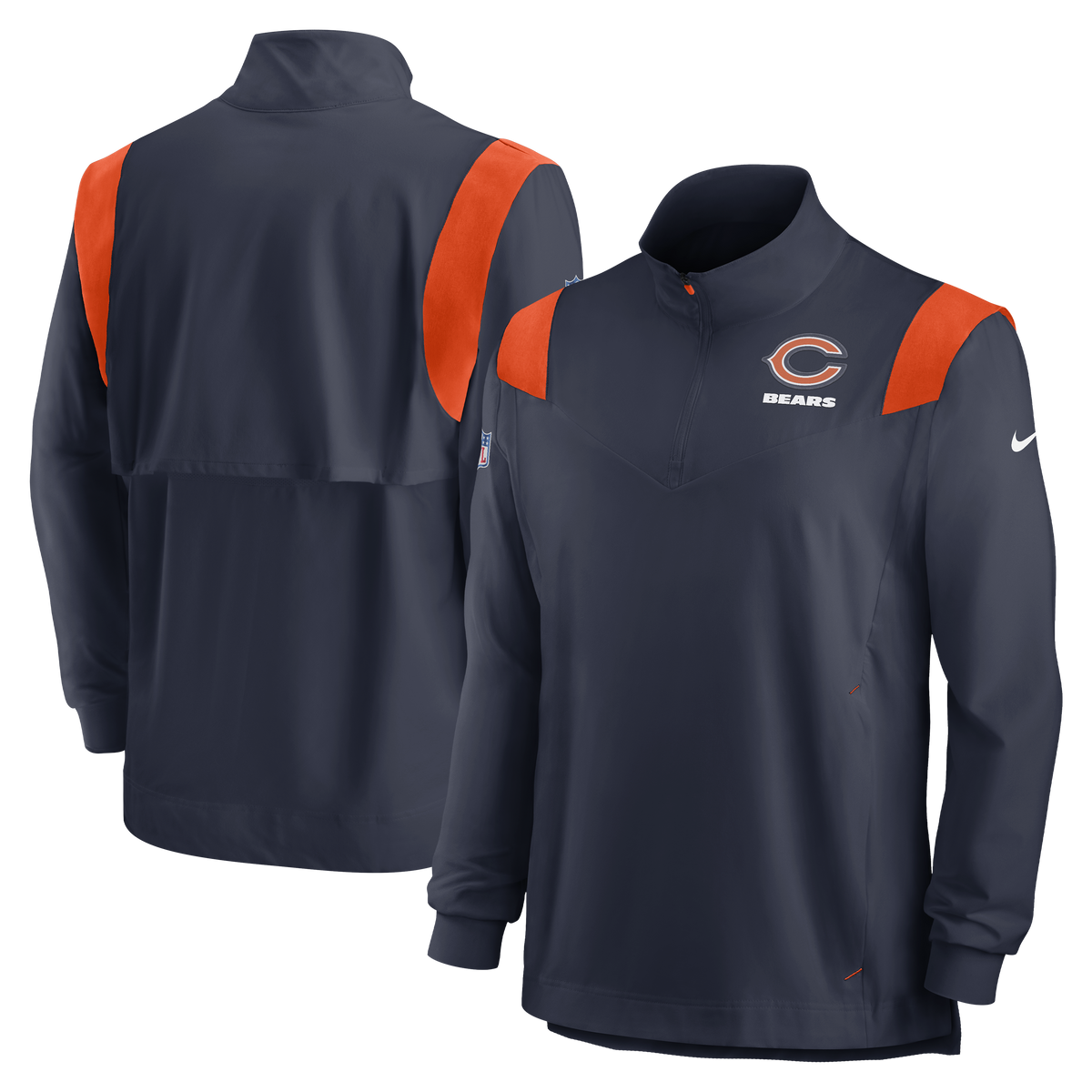 Chicago Bears Nike Navy Lightweight Coaches Jacket product image 1, provided for visual reference and product detail review