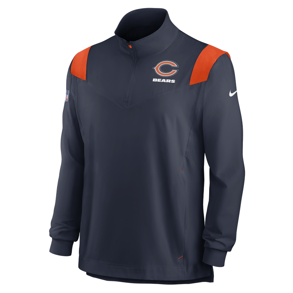 Chicago Bears Nike Navy Lightweight Coaches Jacket product image 3, provided for visual reference and product detail review