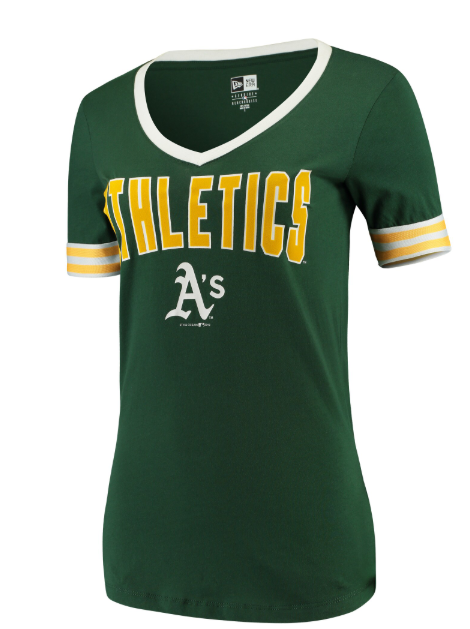 New Era Oakland A'S Womens V Neck product image 1, provided for visual reference and product detail review