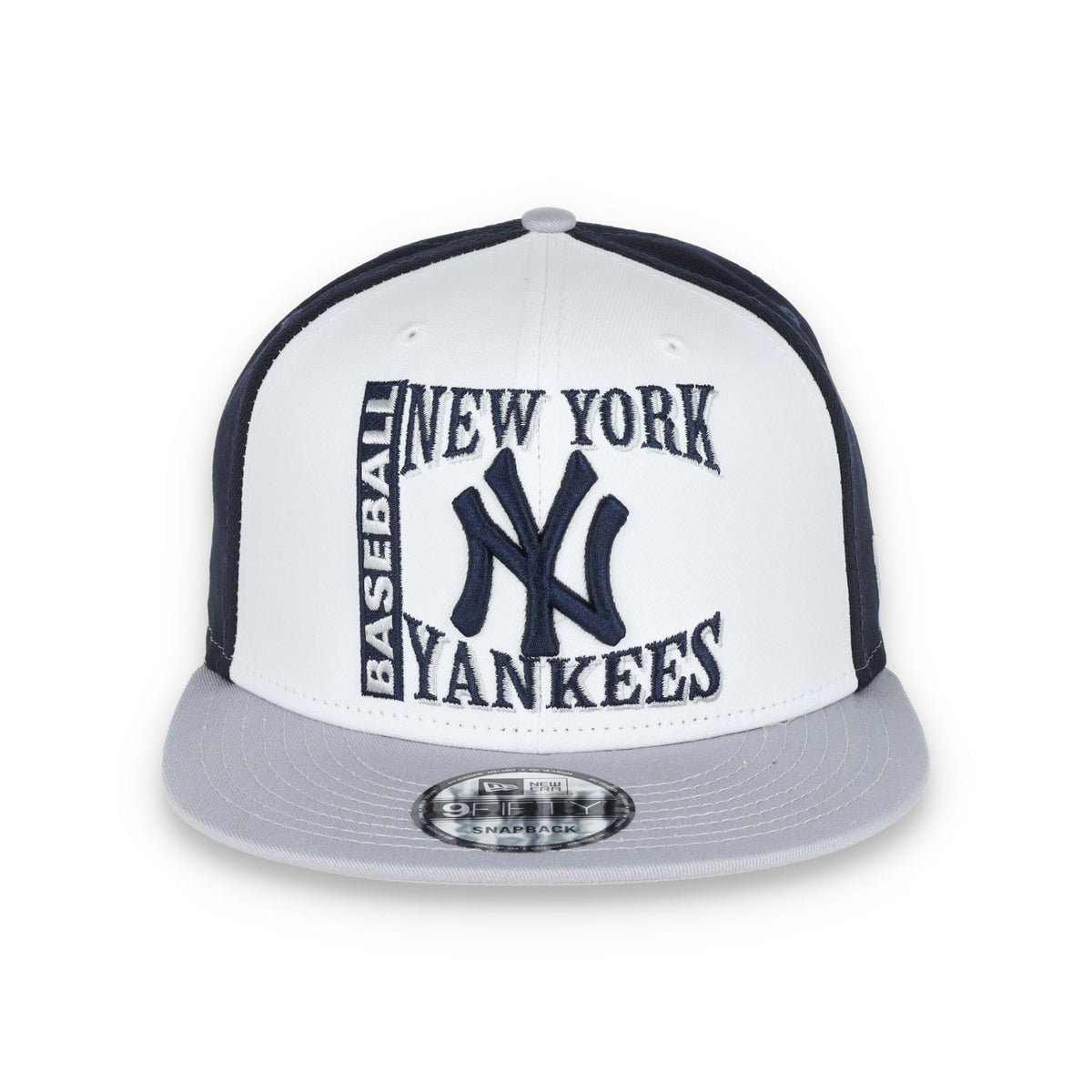 New Era New York Yankee Retro Sport 9FIFTY Snapback Hat - White/Navy product image 2, provided for visual reference and