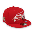 New Era San Francisco 49ers Script Sided 59FIFTY Fitted Hat product image 1, provided for visual reference and product