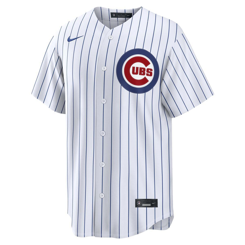 Nico Hoerner Chicago Cubs Nike Home Replica Pinstripe Jersey product image 2, provided for visual reference and product
