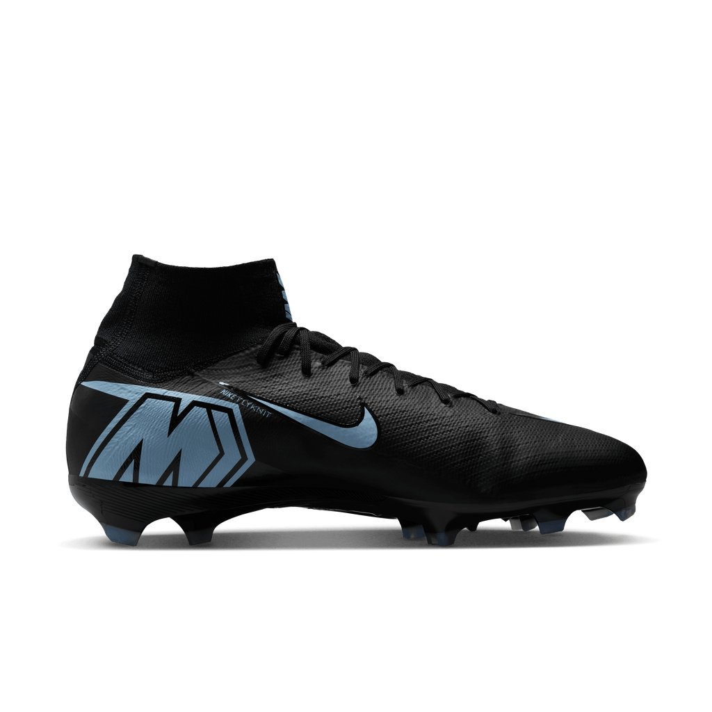 Nike Youth Mercurial Superfly 10 Pro FG High-Top Soccer Cleats-Black/ice Blue product image 9, provided for visual reference