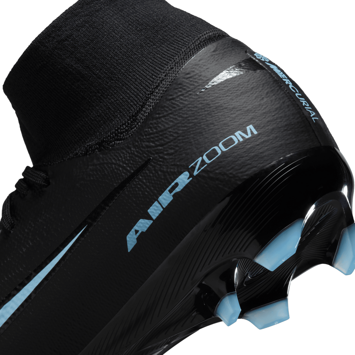 Nike Youth Mercurial Superfly 10 Pro FG High-Top Soccer Cleats-Black/ice Blue product image 10, provided for visual