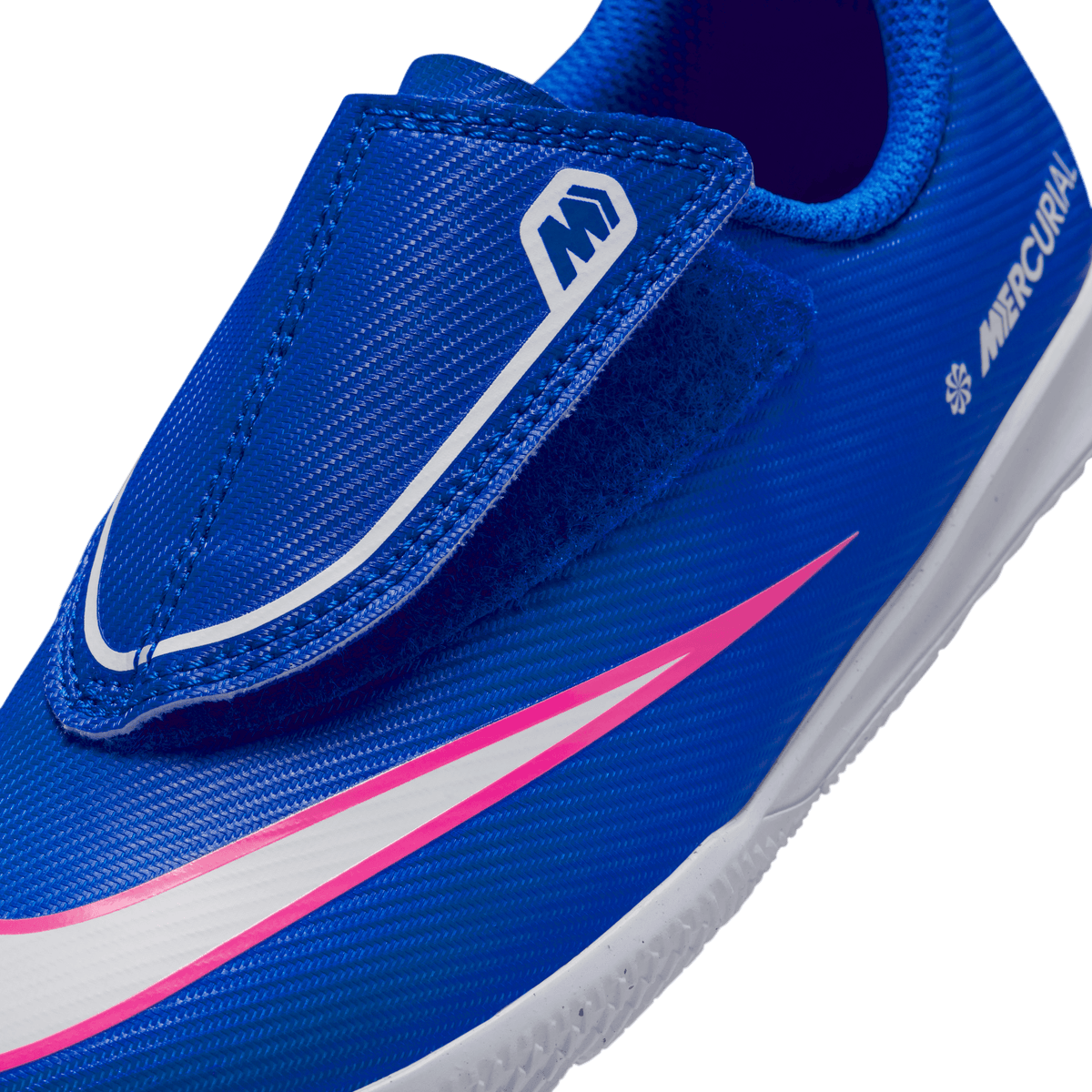 Nike Jr. Mercurial Vapor 16 Club Little Kids' IC Low-Top Soccer Shoes-Racer Blue/white product image 10, provided for visual