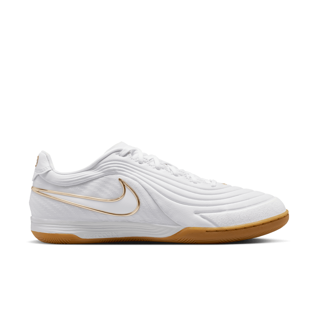 Nike Tiempo Reactgato Indoor/Court Low-Top Soccer Shoes - White/Metalic Gold product image 9, provided for visual reference