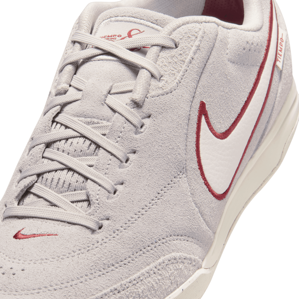 Nike Tiempo Streetgato PRM Indoor/Court Low-Top Soccer Shoes- Moon Particle/chalk-team Red product image 7, provided for