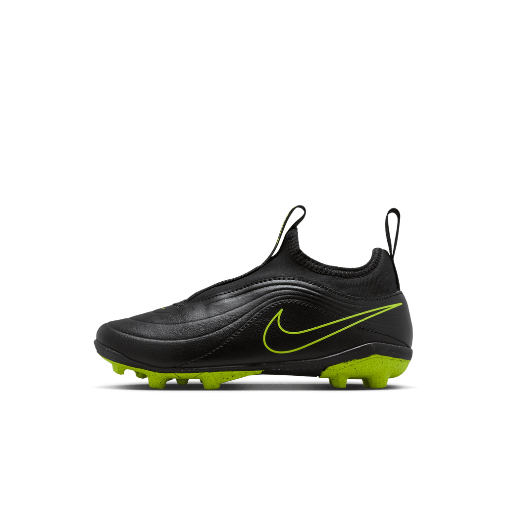 Nike Jr. Tiempo Maestro Club MG Low-Top Soccer Cleats- Black/Volt product image 9, provided for visual reference and product