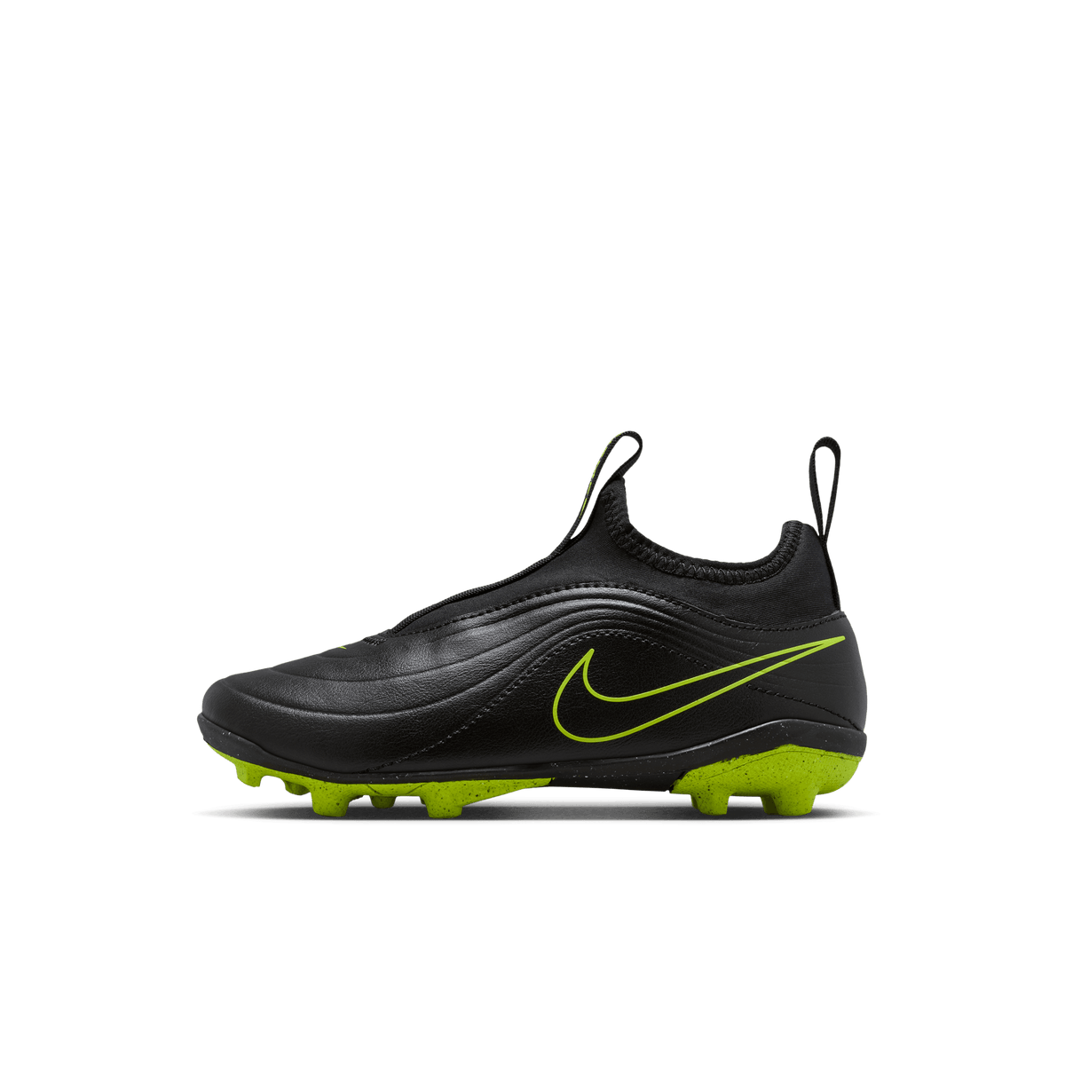 Nike Jr. Tiempo Maestro Club MG Low-Top Soccer Cleats- Black/Volt product image 9, provided for visual reference and product
