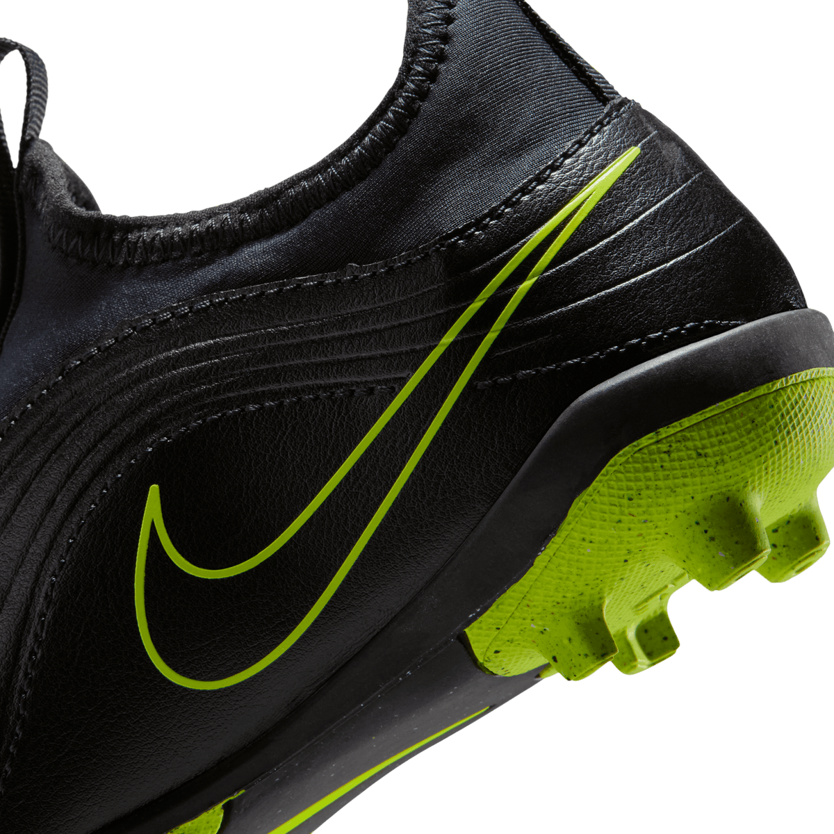 Nike Jr. Tiempo Maestro Club MG Low-Top Soccer Cleats- Black/Volt product image 8, provided for visual reference and product