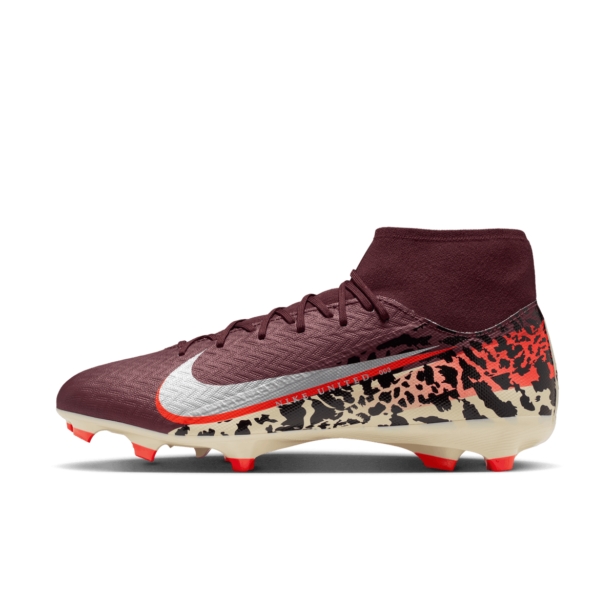 Nike United Mercurial Superfly 10 Academy-Burgundy /Red/Metallic Silver product image 9, provided for visual reference and