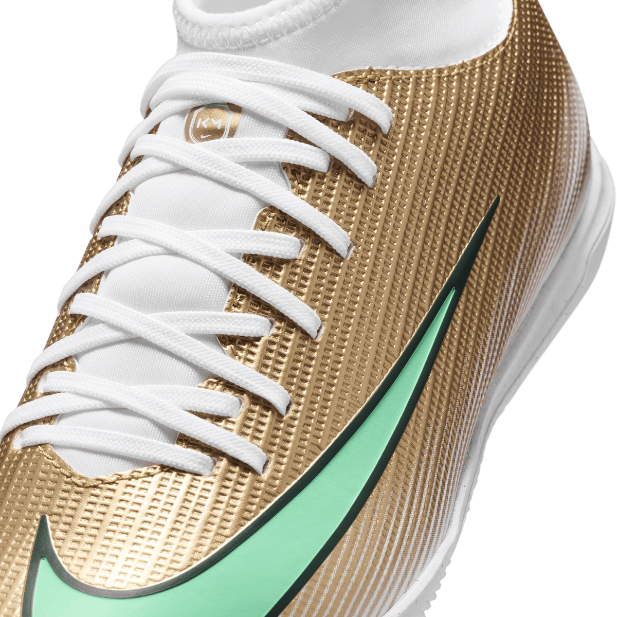 Nike Jr. Mercurial Superfly 11 Club "Kylian Mbappé" Indoor - METALLIC GOLD/GREEN GLOW product image 8, provided for visual