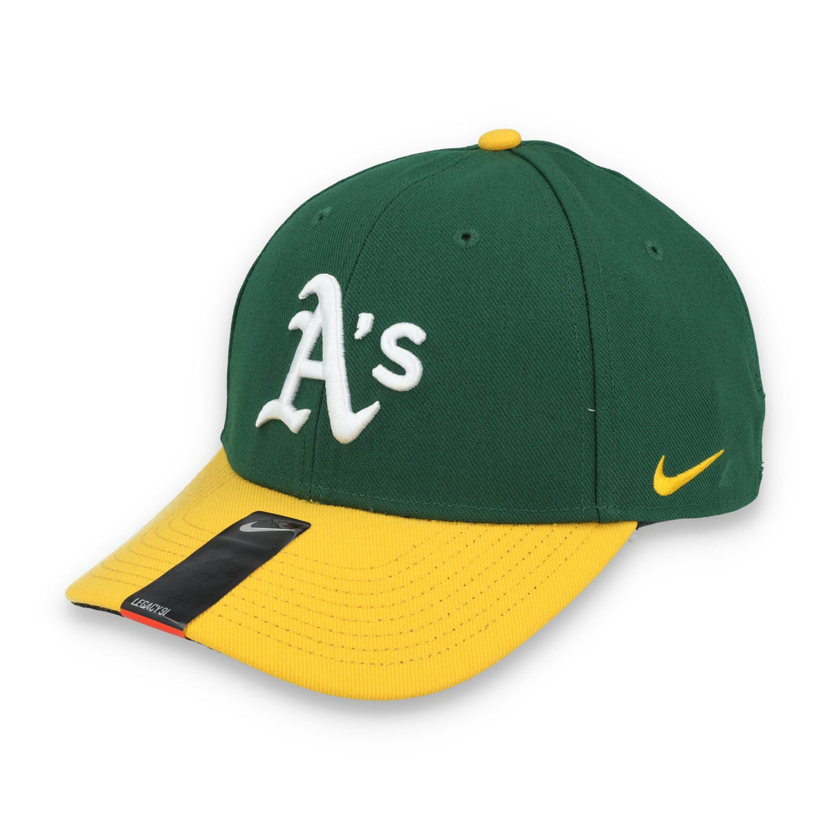 Nike Oakland Athletics Legacy91 Dri-FIT Adjustable Hat -Green/Yellow product image 3, provided for visual reference and