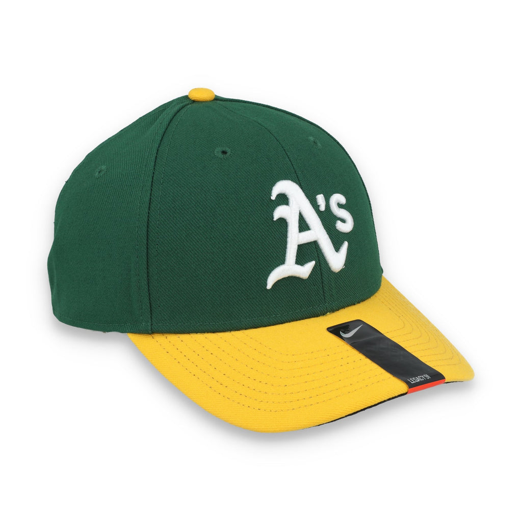 Nike Oakland Athletics Legacy91 Dri-FIT Adjustable Hat -Green/Yellow product image 1, provided for visual reference and
