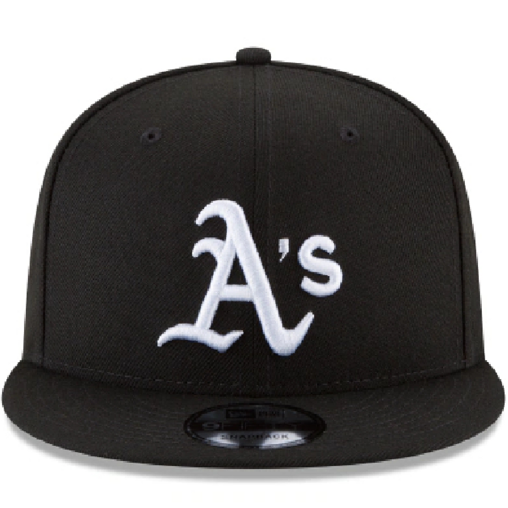 OAKLAND ATHLETICS NEW ERA BASIC COLLECTION Snapback 9FIFTY-BLACK AND WHITE product image 2, provided for visual reference
