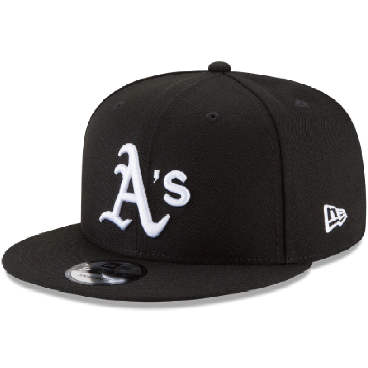 OAKLAND ATHLETICS NEW ERA BASIC COLLECTION Snapback 9FIFTY-BLACK AND WHITE product image 1, provided for visual reference