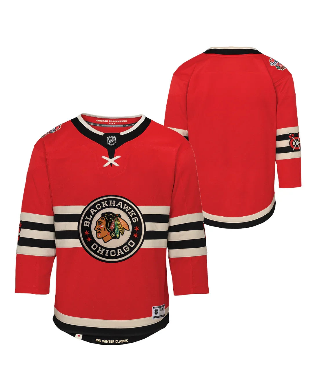 Youth Chicago Blackhawks Fanatics Winter Classic Jersey product image 1, provided for visual reference and product detail