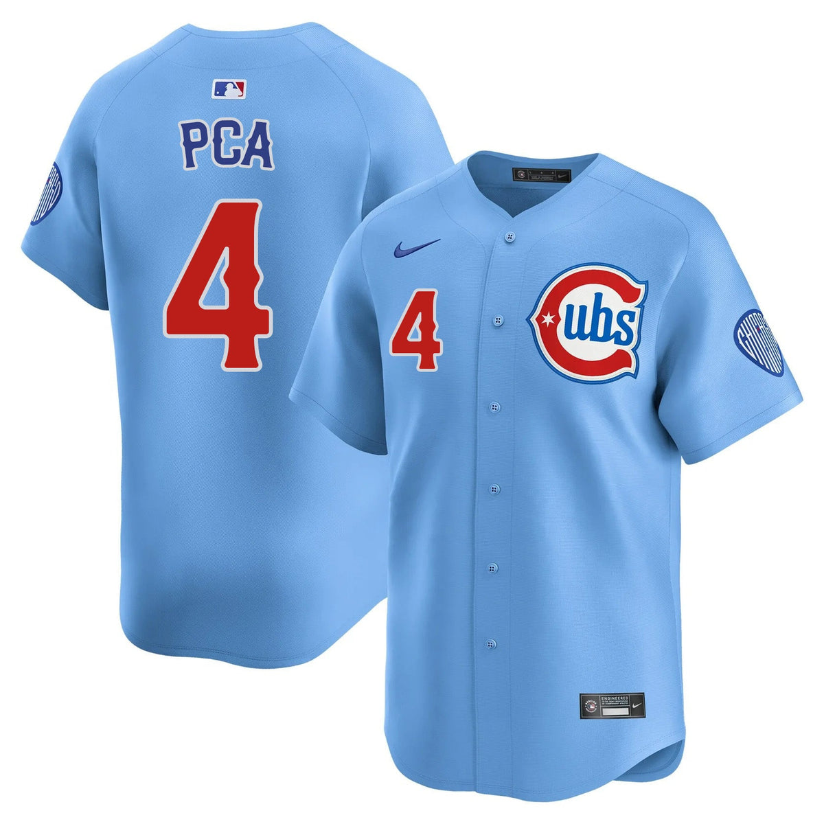 PCA Chicago Cubs Nike Men Light Blue 2nd Alternate Limited Jersey product image 1, provided for visual reference and product