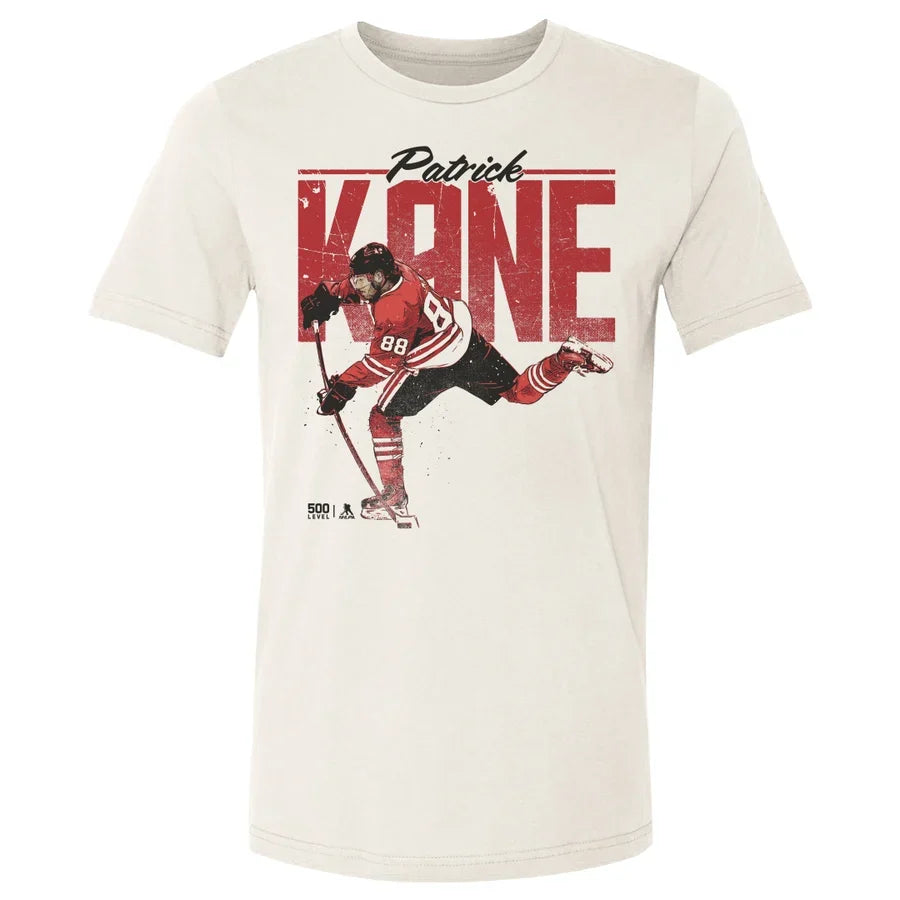 Patrick Kane Chicago Blackhawks 500 Level Natural Retro T-Shirt product image 1, provided for visual reference and product