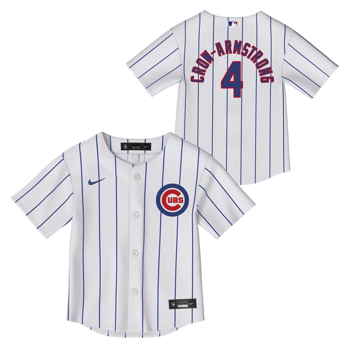 Pete Crow-Armstrong Chicago Cubs Nike Infant Home Pinstripe Jersey product image 1, provided for visual reference and