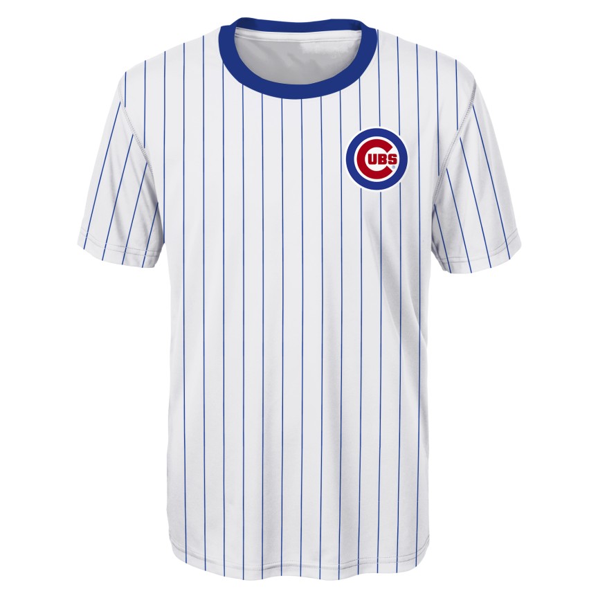 Pete Crow-Armstrong Chicago Cubs Pinstripe Sublimated Youth T-Shirt product image 3, provided for visual reference and