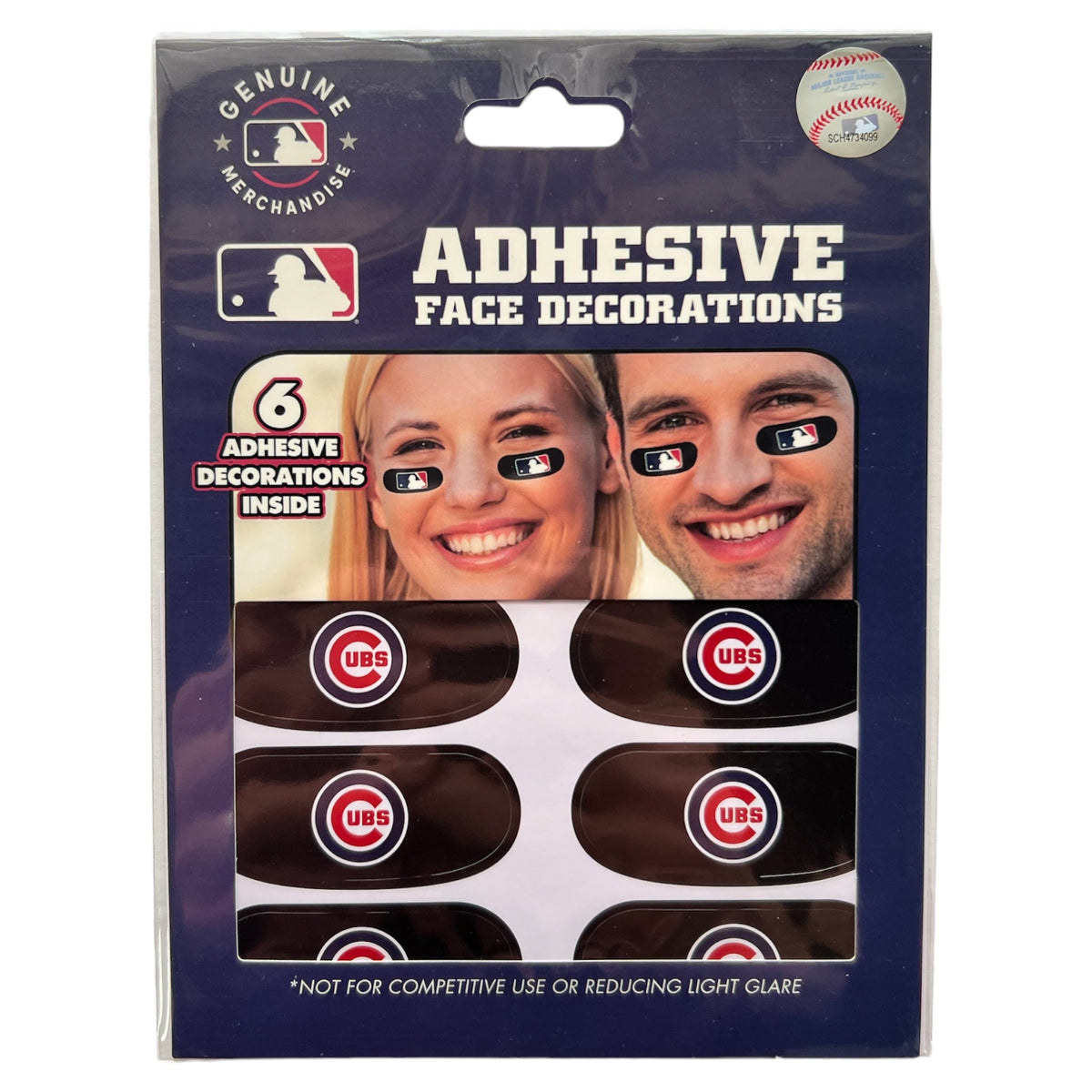 Chicago Cubs Vinyl Eye Black Face Decals product image 1, provided for visual reference and product detail review