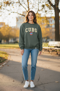 Chicago Cubs Soft As A Grape Women Willow Felt Crewneck Sweatshirt product image 1, provided for visual reference and