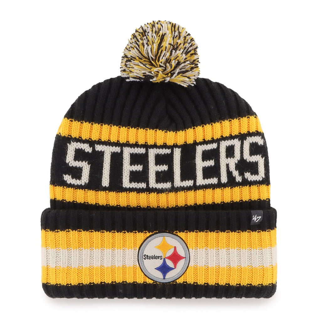 Pittsburgh Steelers '47 Black Bering Cuffed Knit Hat product image 1, provided for visual reference and product detail review