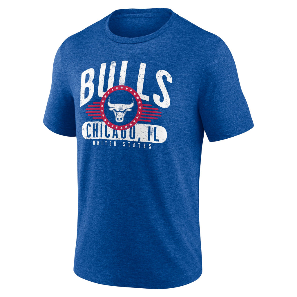 Chicago Bulls Royal Badge of Honor Tri-Blend T-Shirt product image 2, provided for visual reference and product detail review