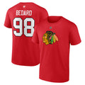 Connor Bedard #98 Chicago Blackhawks Red T-Shirt product image 1, provided for visual reference and product detail review