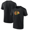 Chicago Blackhawks Black Primary Logo T-Shirt product image 1, provided for visual reference and product detail review