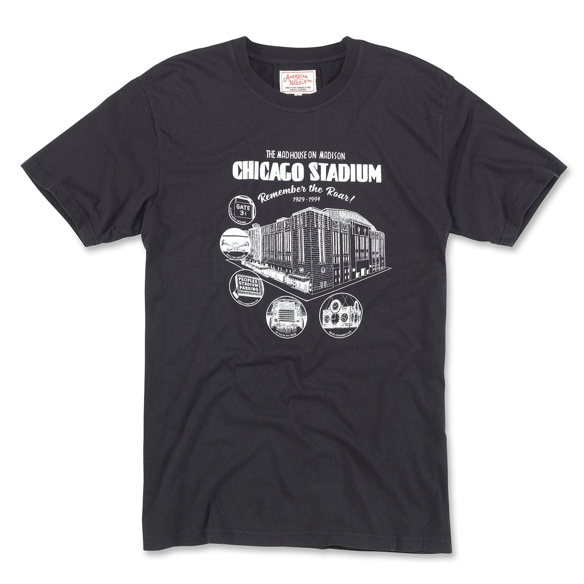 Chicago Stadium Black Brass Tacks 2 T-Shirt product image 1, provided for visual reference and product detail review