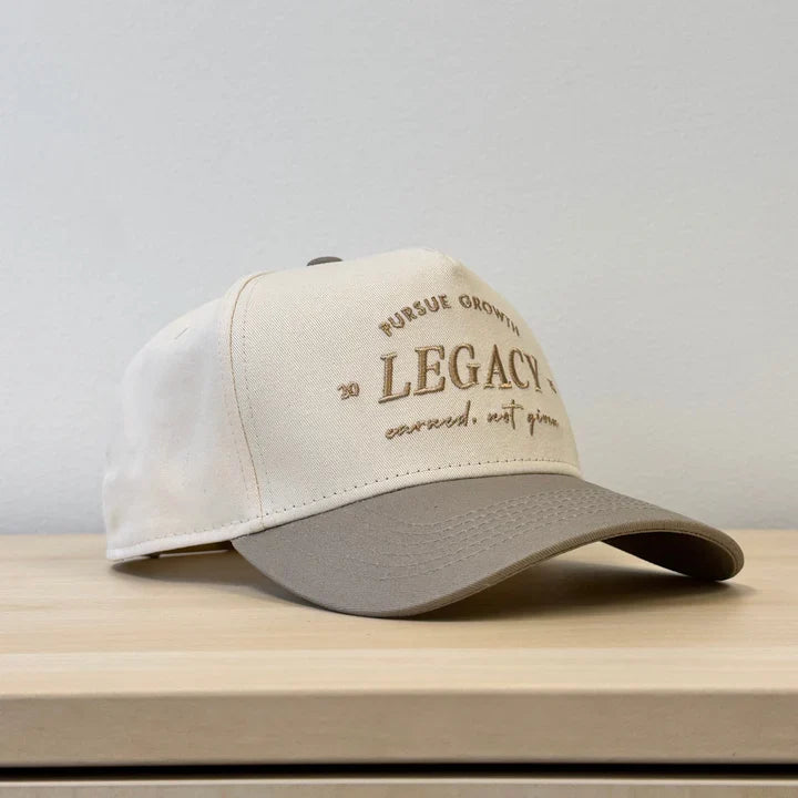 Laces Legacy Earned Not Given Adjustable Hat- Greige product image 2, provided for visual reference and product detail review