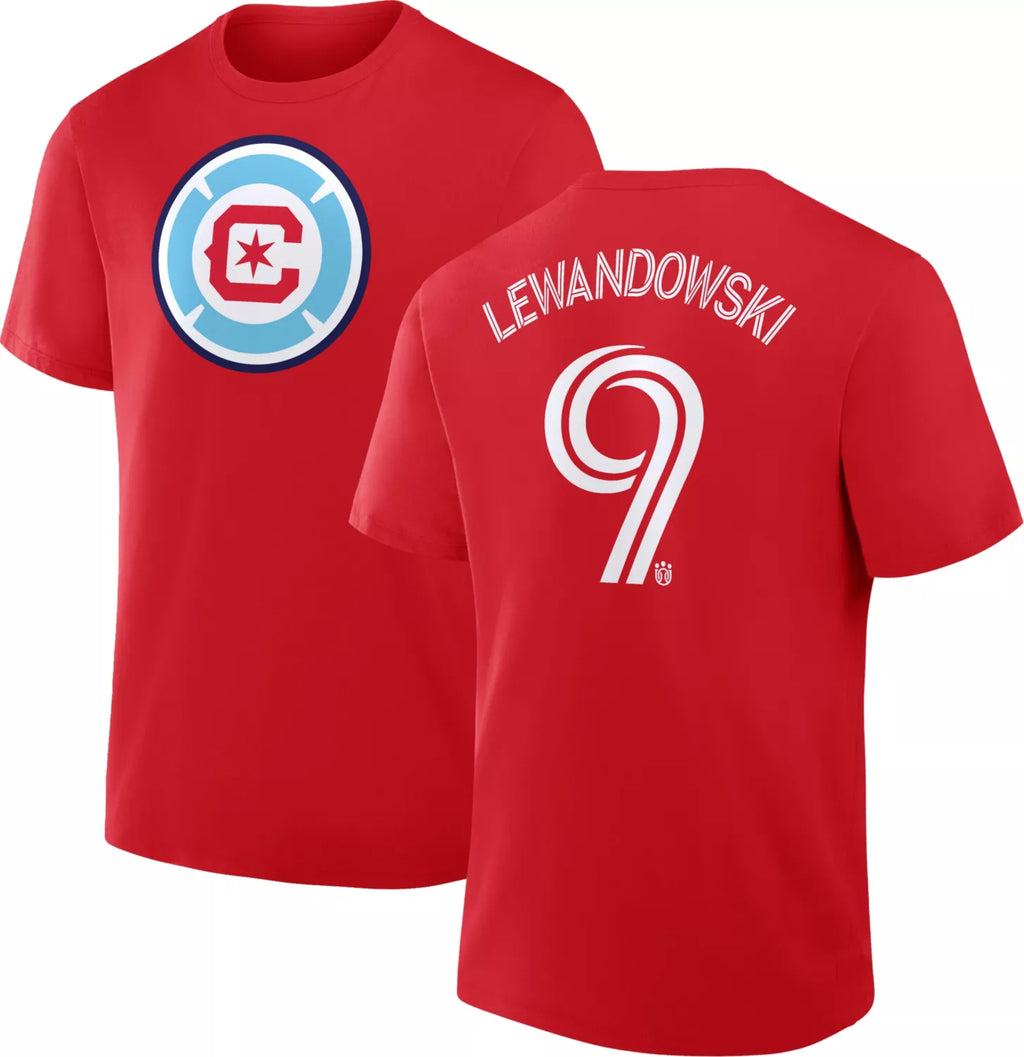 Robert Lewandowski #9 Chicago Fire Men T-Shirt product image 1, provided for visual reference and product detail review