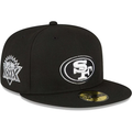 San Francisco 49ers XXIX Super Bowl Side Patch 59FIFTY Fitted Black & White Hat product image 1, provided for visual