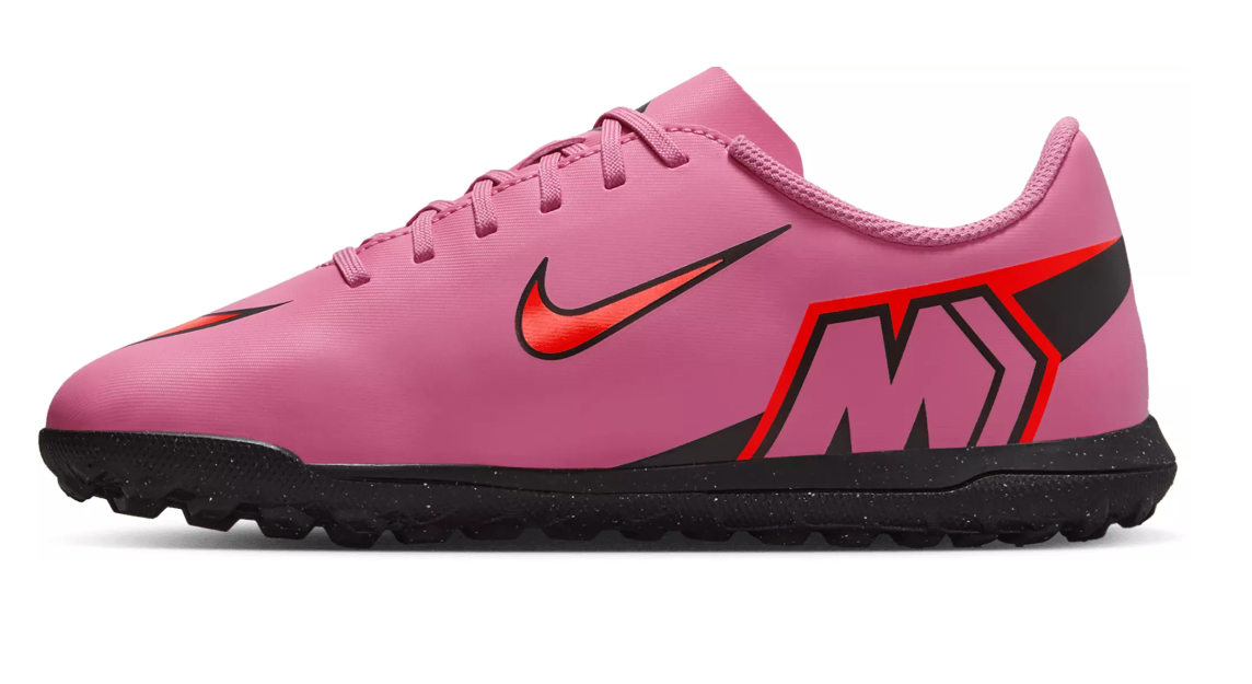 Nike Jr. Mercurial Vapor 16 Club Little Kids' TF Low-Top Soccer Shoes-MAGIC FLAMINGO/BLACK product image 2, provided for