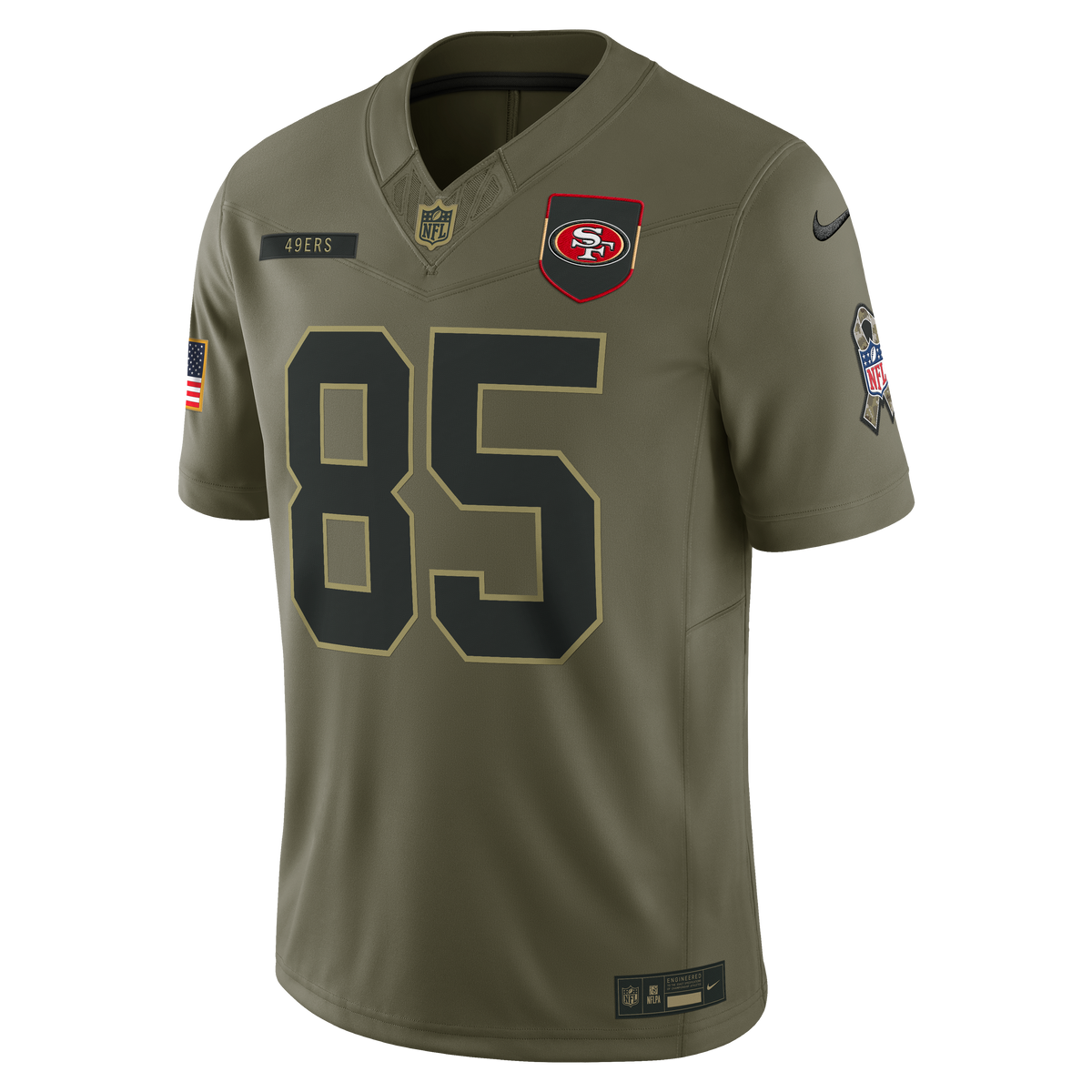 San Francisco 49ers George Kittle Nike 2025 Salute to Service Limited Jersey-Olive for Men product image 1, provided for