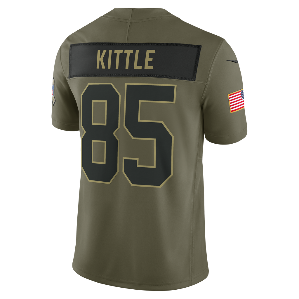 San Francisco 49ers George Kittle Nike 2025 Salute to Service Limited Jersey-Olive for Men product image 2, provided for