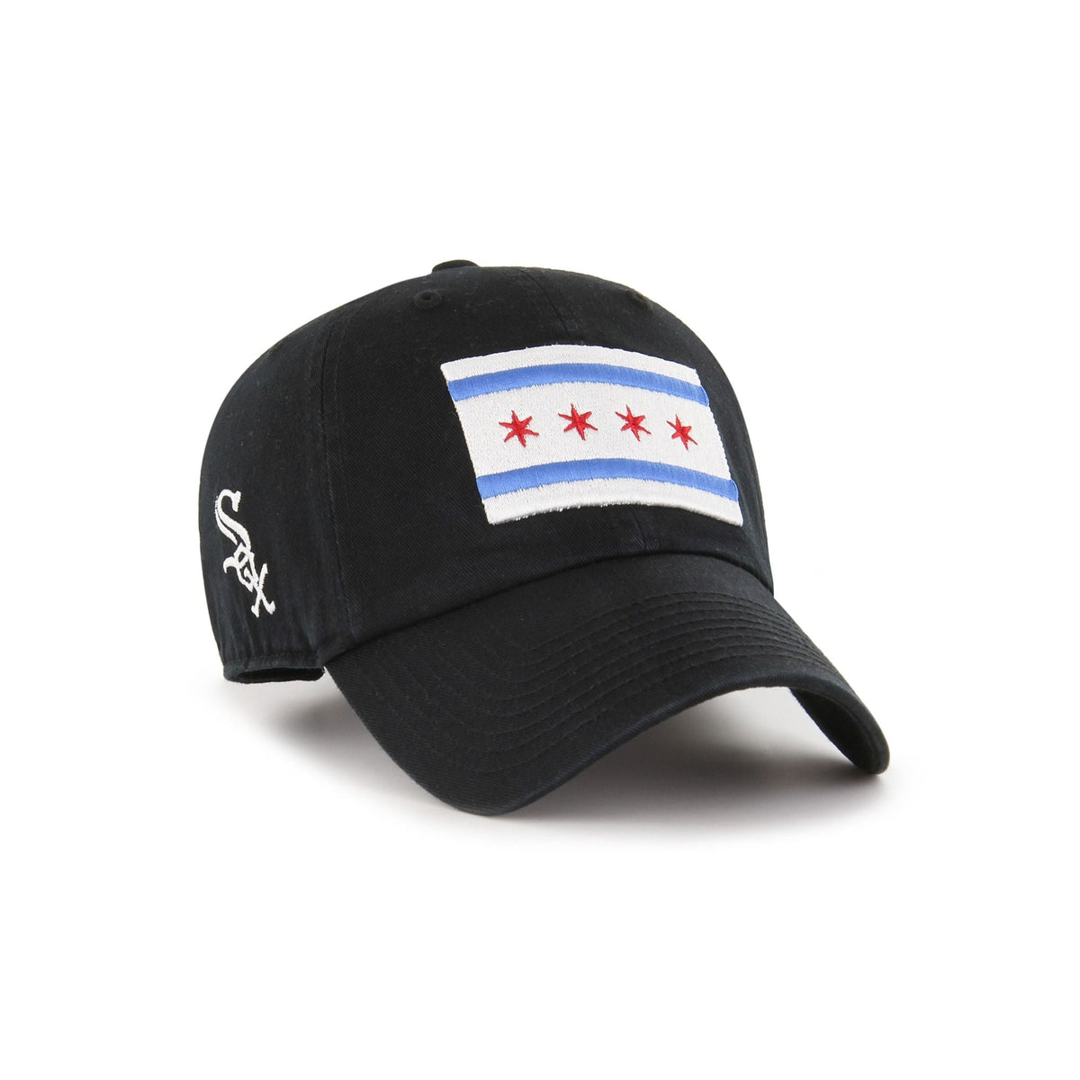Chicago White Sox Black Chicago Flag Cleanup Adjustable Hat product image 1, provided for visual reference and product
