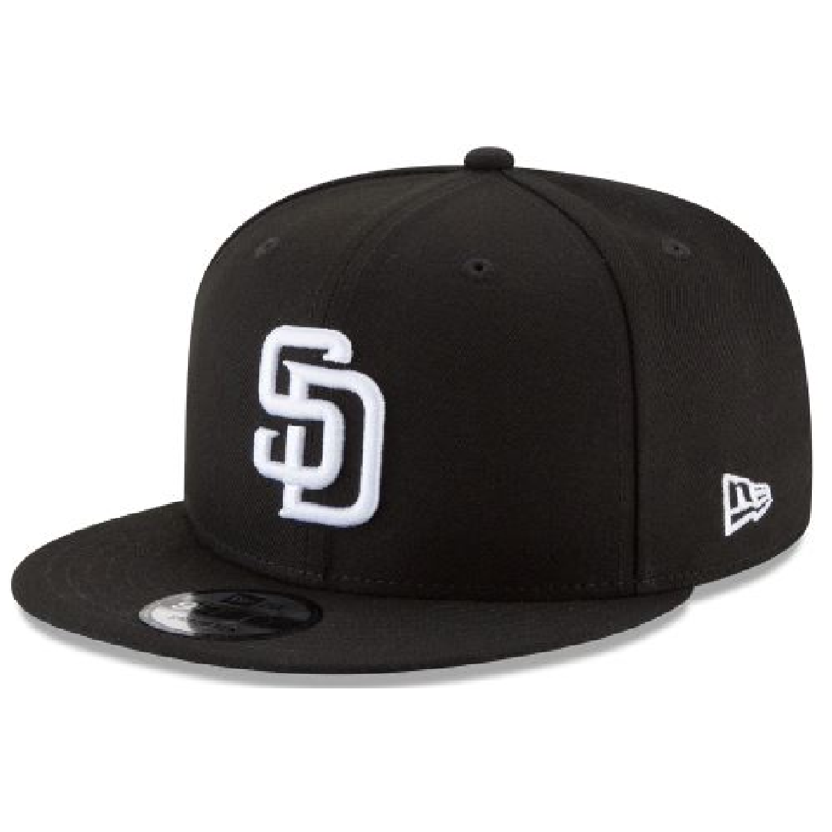 San Diego Padres NEW ERA BASIC COLLECTION Snapback 9FIFTY-BLACK AND WHITE product image 1, provided for visual reference and