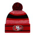 New Era San Francisco 49ers Men Cuffed Pom Knit - Red/Black product image 1, provided for visual reference and product