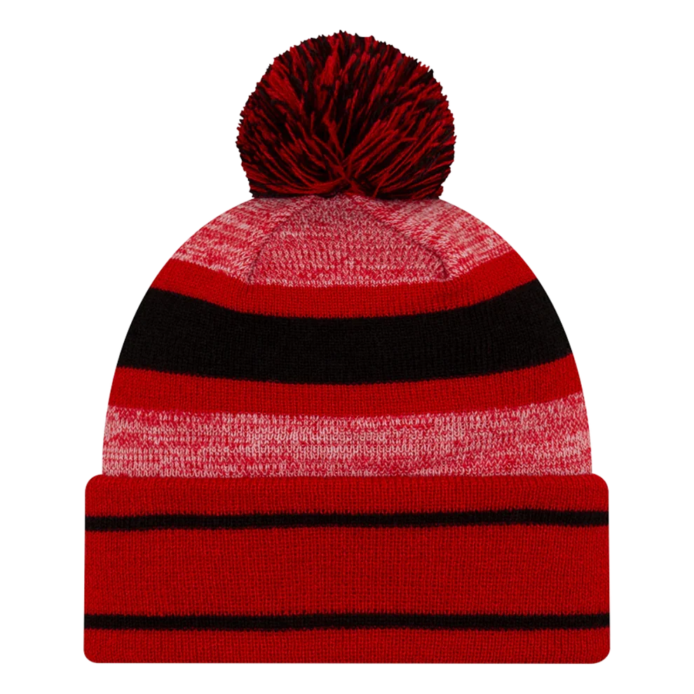 New Era San Francisco 49ers Men Cuffed Pom Knit - Red/Black product image 2, provided for visual reference and product