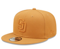 New Era San Diego Padres 9FIFTY Snapback Hat - Khaki product image 1, provided for visual reference and product detail review