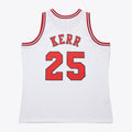 Steve Kerr #25 Chicago Bulls Mitchell & Ness Home White 1997 Jersey product image 1, provided for visual reference and