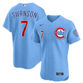 Dansby Swanson Chicago Cubs Nike Men Light Blue 2nd Alternate Limited Jersey product image 1, provided for visual reference