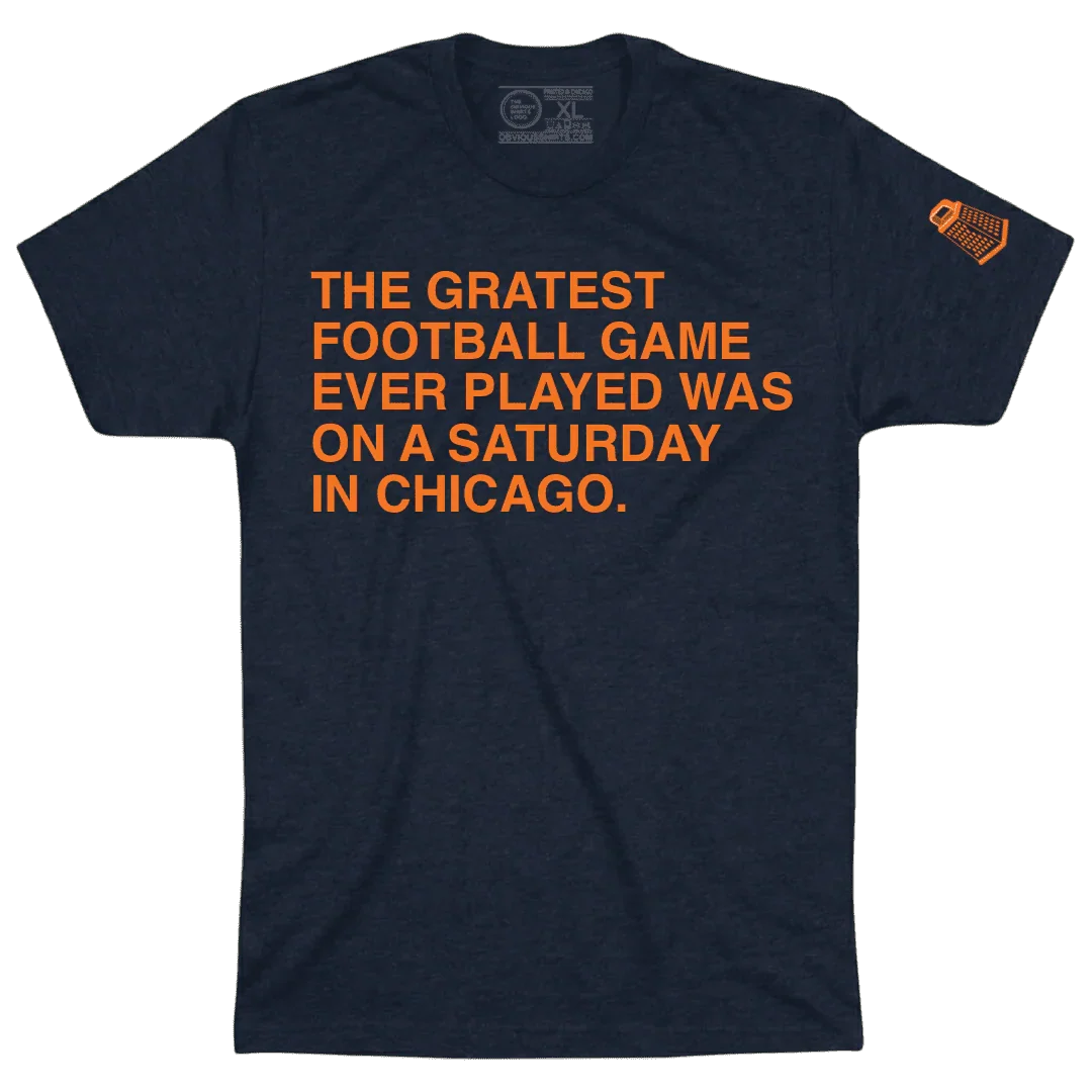 THE GRATEST FOOTBALL GAME EVER PLAYED T-Shirt by Obvious Shirts product image 1, provided for visual reference and product