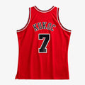 Toni Kukoc #7 Chicago Bulls Mitchell & Ness Red Swingman 1997 Jersey product image 1, provided for visual reference and