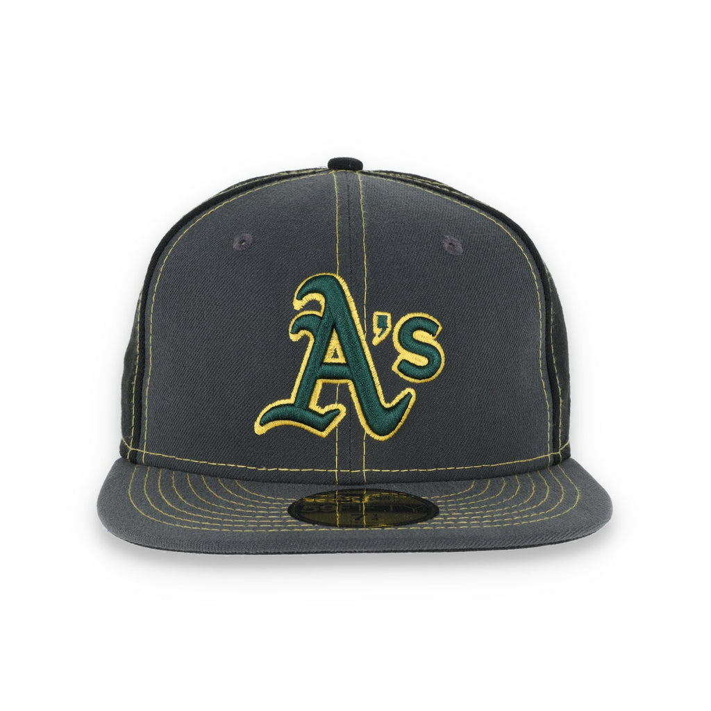 Oakland Athletics New Era 59Fifty Cap-Dark Grey/Black product image 2, provided for visual reference and product detail