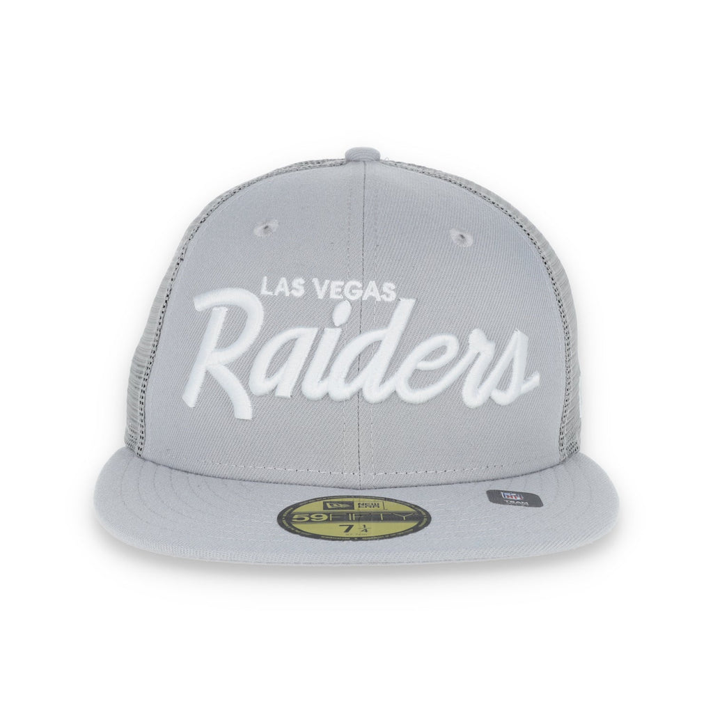 LAS VEGAS RAIDERS NEW ERA mesh script 59FIFTY FITTED-GRAY product image 2, provided for visual reference and product detail