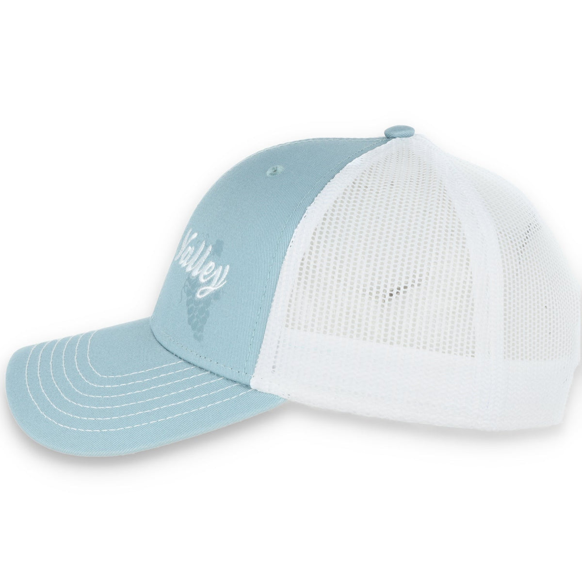 The Coliseum Napa Valley Modified Flat Bill Mesh Hat - Smoke Blue/White product image 6, provided for visual reference and